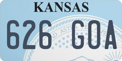 KS license plate 626GOA