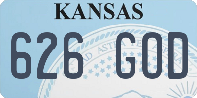 KS license plate 626GOD
