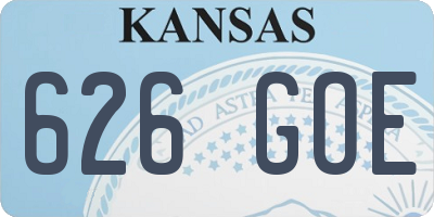 KS license plate 626GOE