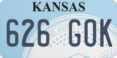 KS license plate 626GOK