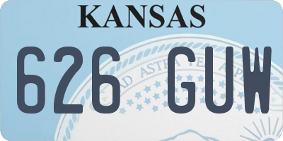 KS license plate 626GUW