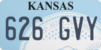 KS license plate 626GVY