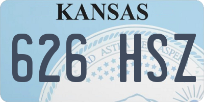 KS license plate 626HSZ