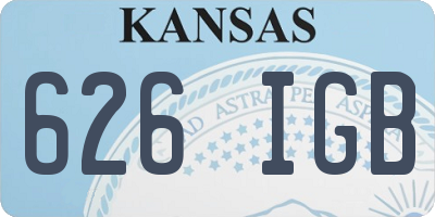 KS license plate 626IGB