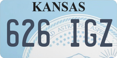KS license plate 626IGZ