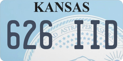 KS license plate 626IID