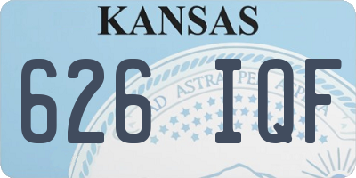 KS license plate 626IQF