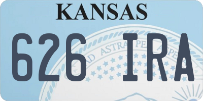 KS license plate 626IRA