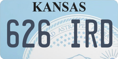 KS license plate 626IRD
