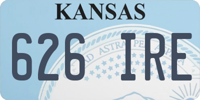 KS license plate 626IRE
