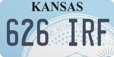 KS license plate 626IRF