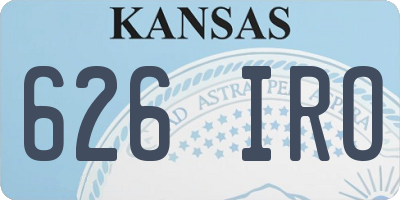 KS license plate 626IRO