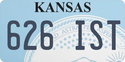 KS license plate 626IST