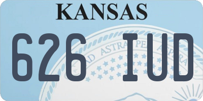 KS license plate 626IUD