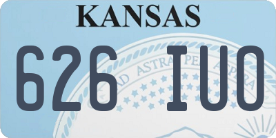KS license plate 626IUO