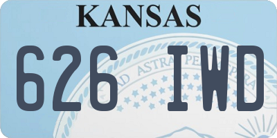 KS license plate 626IWD