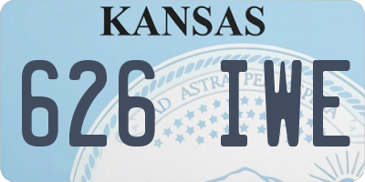 KS license plate 626IWE