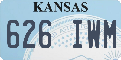 KS license plate 626IWM