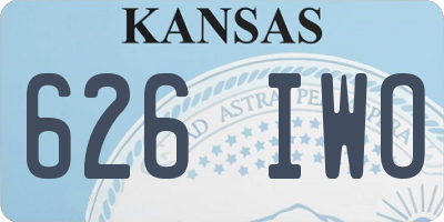 KS license plate 626IWO