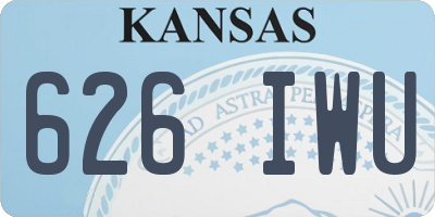 KS license plate 626IWU