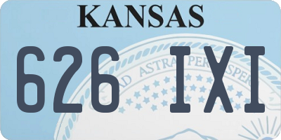 KS license plate 626IXI
