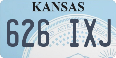 KS license plate 626IXJ