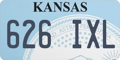 KS license plate 626IXL
