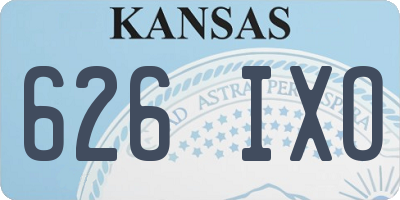 KS license plate 626IXO