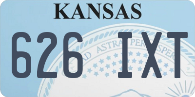 KS license plate 626IXT