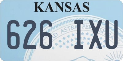 KS license plate 626IXU