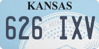 KS license plate 626IXV