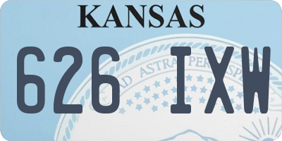 KS license plate 626IXW