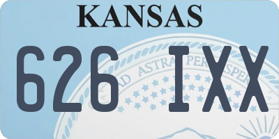 KS license plate 626IXX