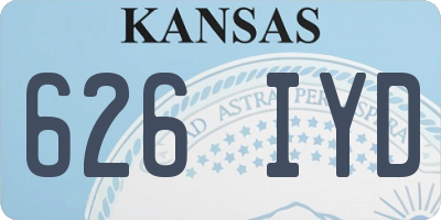 KS license plate 626IYD