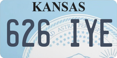 KS license plate 626IYE