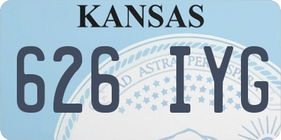 KS license plate 626IYG