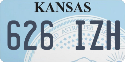 KS license plate 626IZH