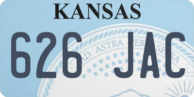 KS license plate 626JAC