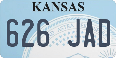 KS license plate 626JAD