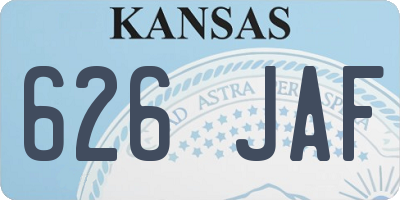 KS license plate 626JAF