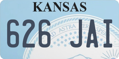 KS license plate 626JAI