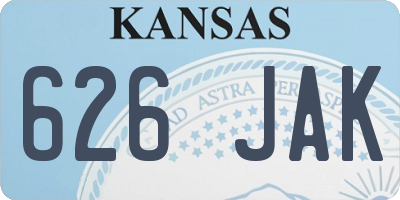 KS license plate 626JAK