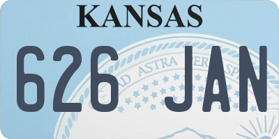 KS license plate 626JAN