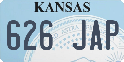 KS license plate 626JAP