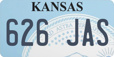 KS license plate 626JAS
