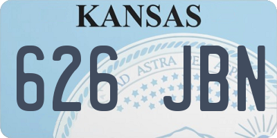 KS license plate 626JBN