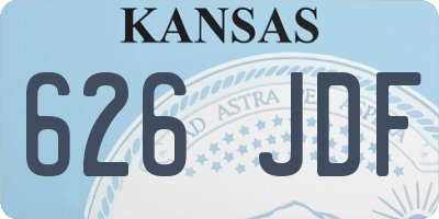 KS license plate 626JDF