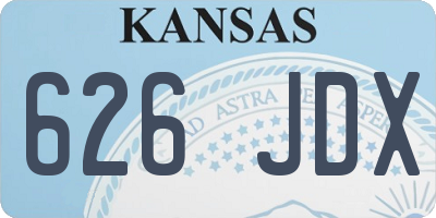 KS license plate 626JDX