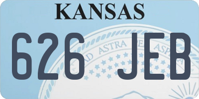 KS license plate 626JEB