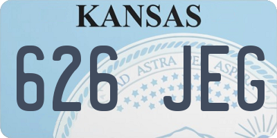 KS license plate 626JEG